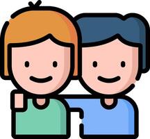 Two people hugging each other in a cartoon style vector