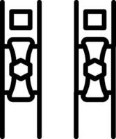 Two black and white icons of a pair of skis vector