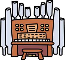 A pipe organ with pipes and pipes on it vector