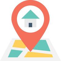 Map pin with house icon vector
