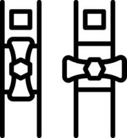 Two black and white icons of a pair of skis vector