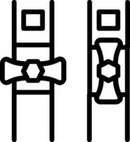Two black and white icons of a pair of skis vector