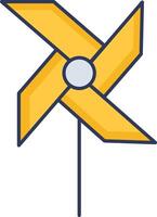 A yellow windmill icon on a white background vector