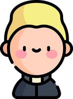 A cartoon character with a priest's face vector