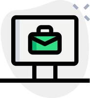 A computer monitor with a green envelope on it vector