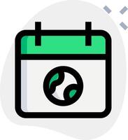 A calendar icon with a green and white background vector