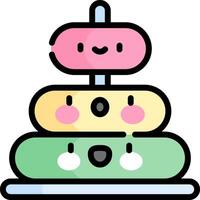 A stack of ice cream cones with faces on them vector
