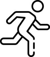 A black and white line drawing of a man running vector