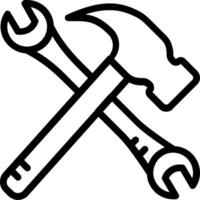 A hammer and wrenches icon on a white background vector