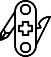 A swiss army knife with a cross on it vector