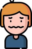 A cartoon man with an angry expression vector