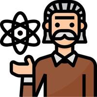 A man with a mustache and an atom symbol vector