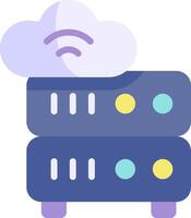A server with a cloud and a wifi icon vector