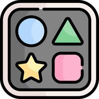A colorful app icon with shapes and stars vector