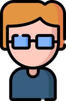 A cartoon avatar with glasses on vector
