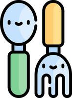 Fork and spoon icon vector