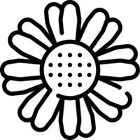 A black and white flower with dots on it vector