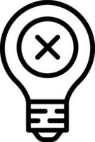 A light bulb with an x on it vector