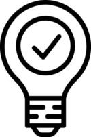 Light bulb icon with tick mark vector