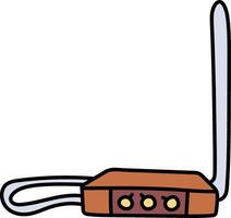 A cartoon router with a knife on top vector