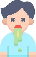 A man with a green tongue and a blue shirt vector