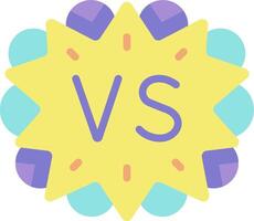 The word versus is in a starburst shape vector