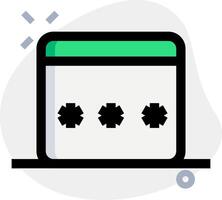 A computer with four keys on it vector