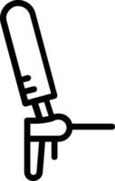 A black and white drawing of a syringe vector