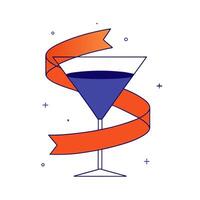 glowing digital ribbon forming a cocktail shaker vector