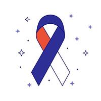 Veterans Day ceremony with glowing ribbon and stars vector