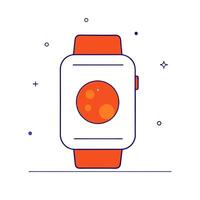 Smartwatch with Holographic Moon and Stars vector