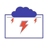 Thunderstorm and Lightning Border Frame with Copy Space vector