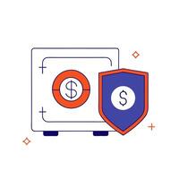 Safe and dollar sign isolated on a white background vector