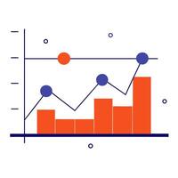 Timeline icon with a line graph vector