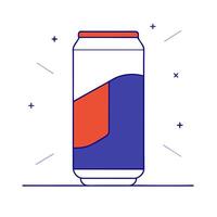 Neon glowing lines forming a soda can outline vector