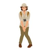 Young safari or zookeeper man need a pee. vector