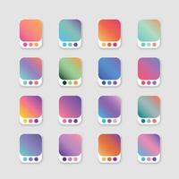 Colourful gradient set collection or gradient pack vector