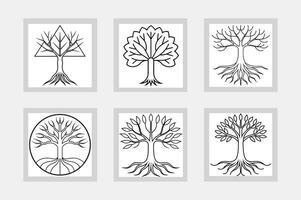 Line Art Icon of Tree Roots Spiraling Downward in Design vector