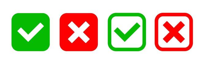 Yes or no symbol. four check marks on a white background vector