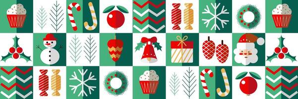 a christmas pattern with many different items vector