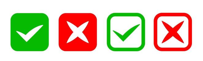 Yes or no symbol, approved or rejected icon for user interface. vector