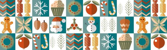 a pattern with various christmas items on it vector