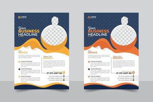 Agency poster design, With two image, Abstract and modern colorful flyer design. vector