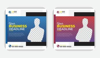 Colorful and modern layout square banner design, digital marketing and corporate social media post and web banner. vector