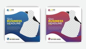 Advertising design for business agency, digital marketing and corporate social media post and web banner, colorful and Abstract Creative layout square banner vector