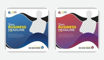 Abstract and Creative layout square banner design, digital marketing and corporate social media post and web banner. Advertising design for business agency vector