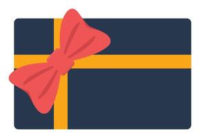 Top view gift box icon flat isolated on white background. vector