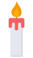 Red Christmas candle icon isolated on white background. vector