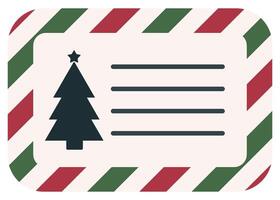 Christmas greeting card flat isolated on white background. vector