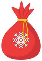 Red money bag flat icon isolated on white background. vector
